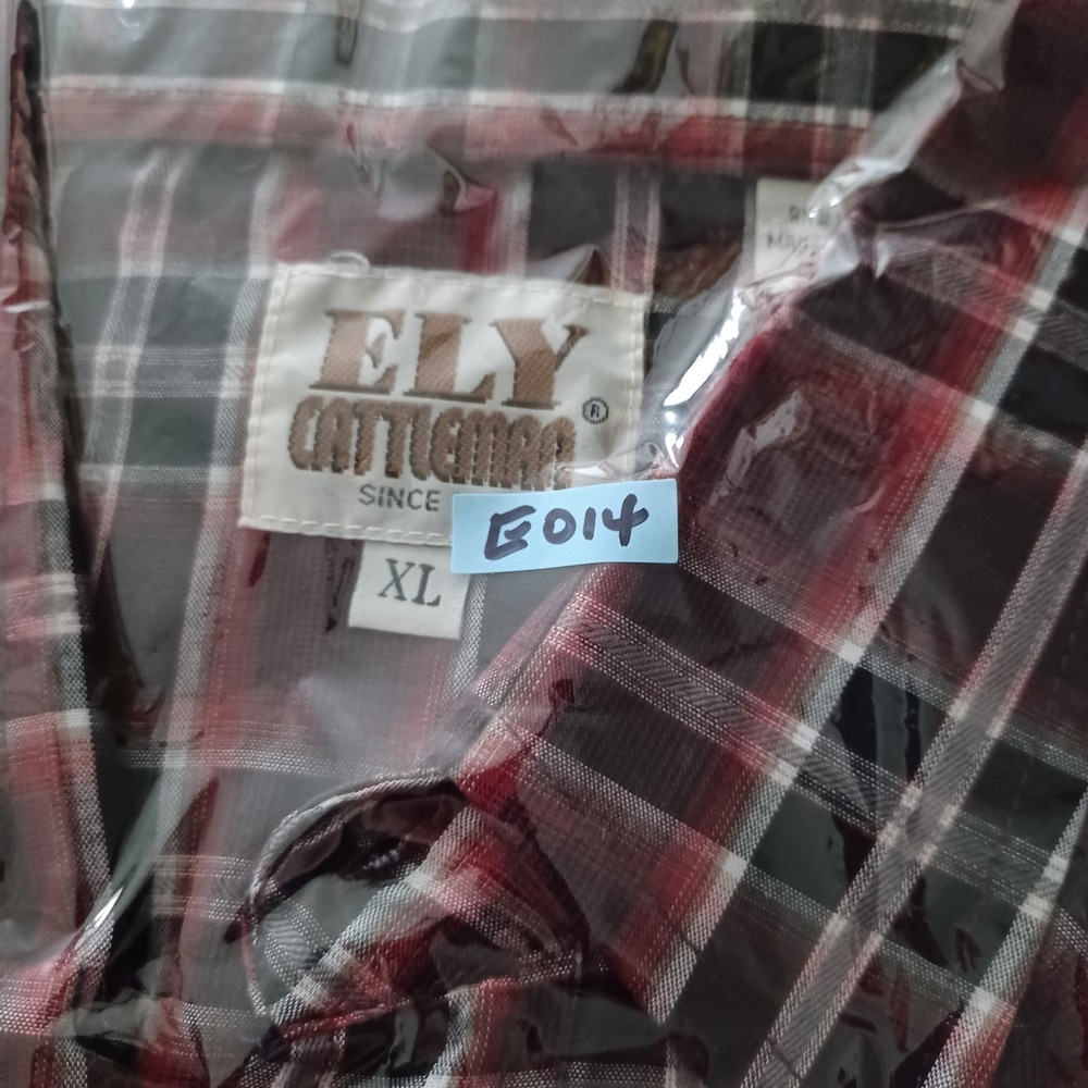 Ely Cattleman Men's Western Maroon Plaid Pearl Snap Cowboy Shirt Size XL - Picture 10 of 10